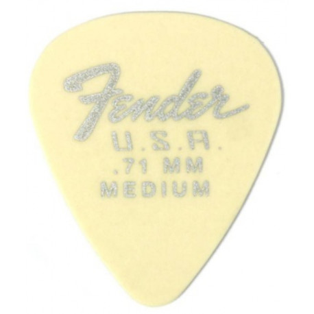 FENDER DURA-TONE DELRIN PICKS 0.71 MM, 351 SHAPE - 12 PACK OLYMPIC WHITE