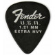 FENDER DURA-TONE DELRIN PICKS 1.21 MM, 351 SHAPE - 12 PACK BLACK