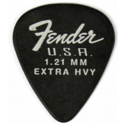 FENDER DURA-TONE DELRIN PICKS 1.21 MM, 351 SHAPE - 12 PACK BLACK