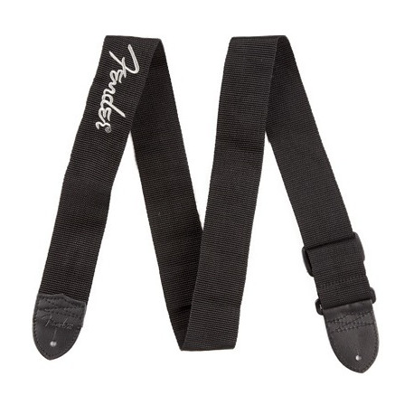 FENDER POLY STRAP.GREY 2' BLACK/PEWTER LOGO