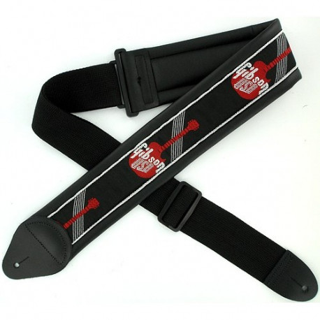 GIBSON ASGG-700 WOVEN STYLE 3' STRAP W/GIBSON LOGO - RED