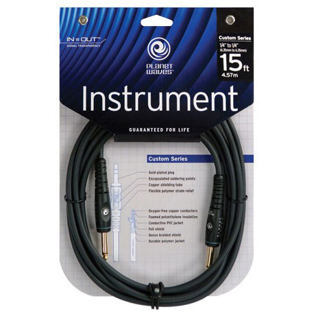 PLANET WAVES PW-G-15 Custom Series Instrument Cable 15ft
