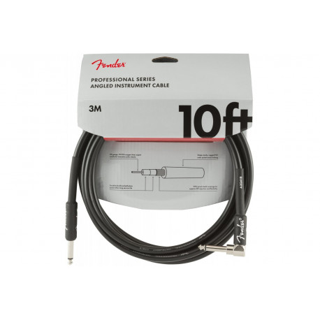 FENDER CABLE PROFESSIONAL SERIES 10' ANGLED BLACK