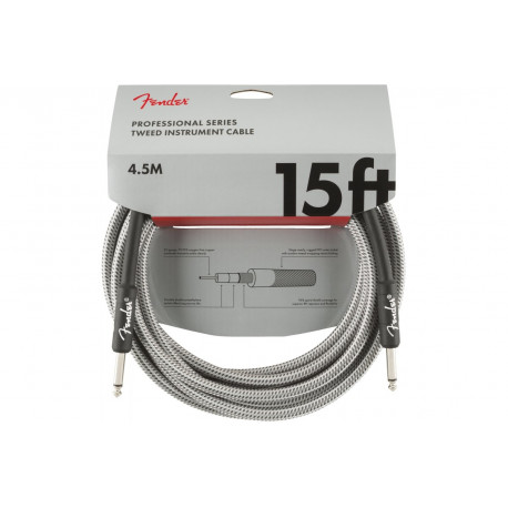 FENDER CABLE PROFESSIONAL SERIES 15' WHITE TWEED