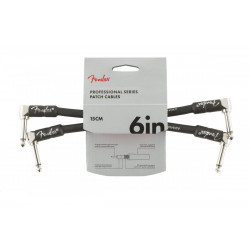 FENDER CABLE PROFESSIONAL SERIES 6" PATCHES (PAIR) BLACK
