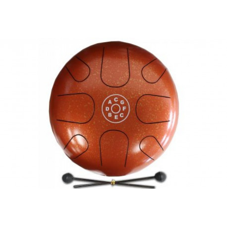 PALM PERCUSSION METAL TONGUE DRUM 8 LEAFS SPOT ORANGE