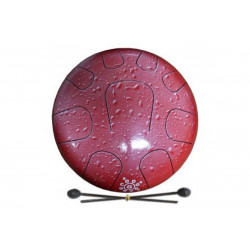 PALM PERCUSSION METAL TONGUE DRUM 8 LEAFS SPLASH RED