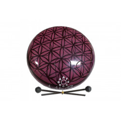 PALM PERCUSSION METAL TONGUE DRUM 8 LEAFS MAROON
