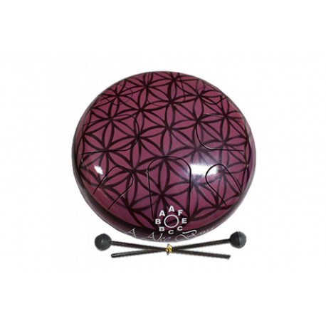 PALM PERCUSSION METAL TONGUE DRUM 8 LEAFS MAROON