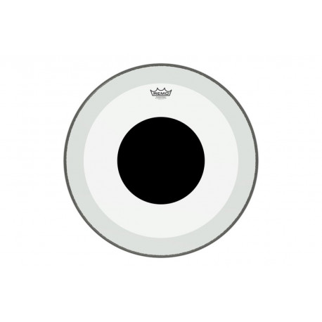 REMO POWERSTROKE3 22" CLEAR, BLACK DOT