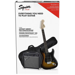 SQUIER by FENDER AFFINITY SERIES STRAT HSS PACK LR BS GIG BAG 15G