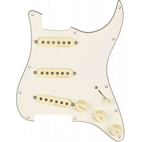 FENDER PRE-WIRED STRAT PICKGUARD VINTAGE NOISELESS WHITE