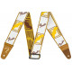 FENDER 2" WEIGHLESS MONOGRAMMED STRAP WHITE/BROWN/YELLOW