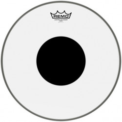 REMO Batter, CONTROLLED SOUND, Clear, 8" Diameter, BLACK DOT On Top
