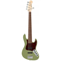 SADOWSKY MetroLine 21-Fret Vintage J/J Bass, Alder, 5-String (Solid Sage Green Metallic Satin)